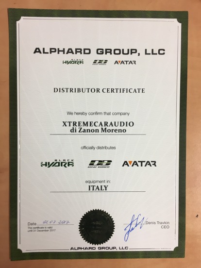 certificato alphard